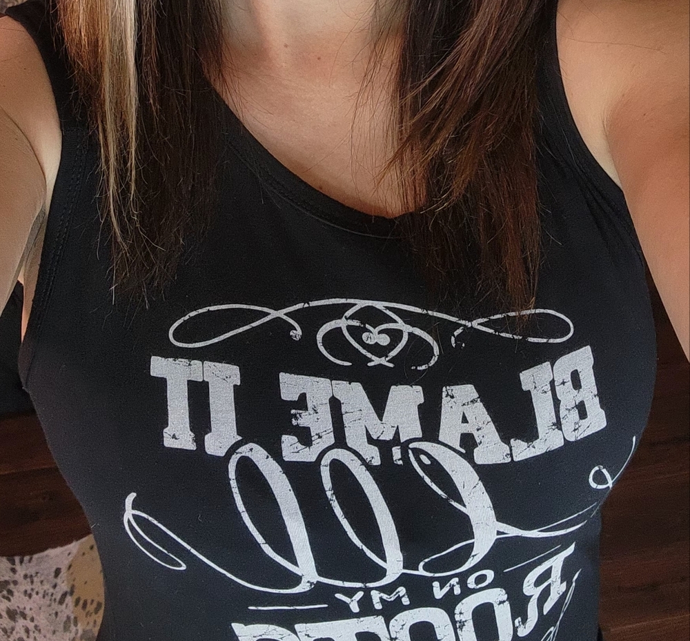 Black Fringe WESTERN Graphic Tank Dress - Picture 4 of 7